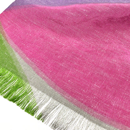 Meisen Stole Variable Lattice (Pink) Silk Linen